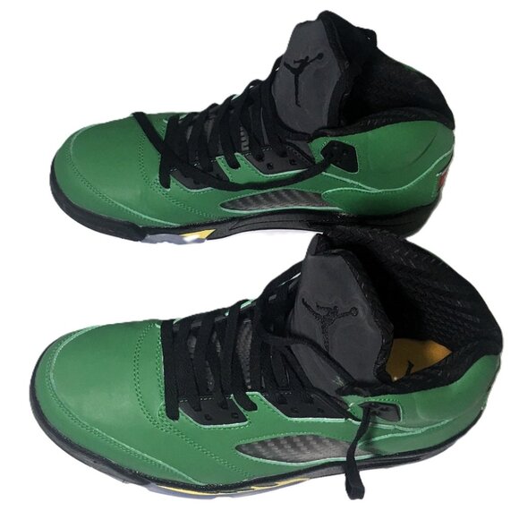 🛑Nike AIR JORDAN 5➕🆒 SNEAKERS Apple Green SHOES Oregon Duck Retro 💸BUY NOW‼️ - Picture 7 of 16